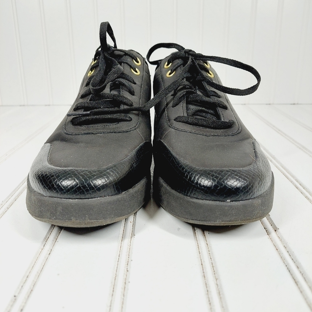Ryka Paola Black Snakeskin Print Lace Up Athleisure Walking Sneakers I664 - Picture 3 of 12